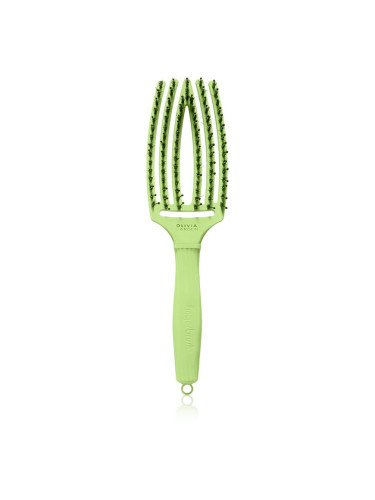 Olivia Garden Fingerbrush Boar & Nylon Четка за коса с влакна от найлон и глиган Dolce Vita Green Pistacchio 1 бр.