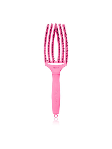 Olivia Garden Fingerbrush Boar & Nylon Четка за коса с влакна от найлон и глиган Dolce Vita Pink Granita 1 бр.