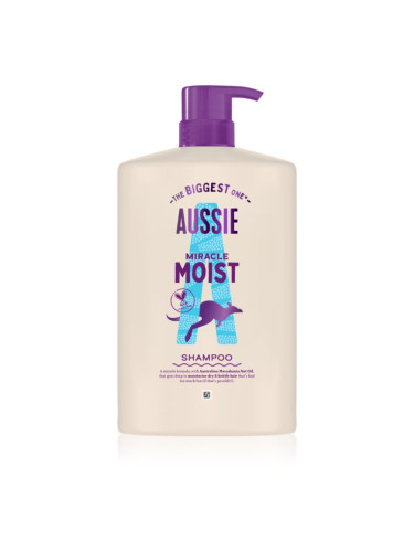 Aussie Miracle Moist хидратиращ шампоан за суха и увредена коса 1000 мл.