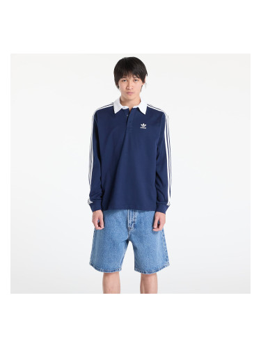 Тениска adidas Adicolor Rugby Polo Shirt Night Indigo/ White XXL