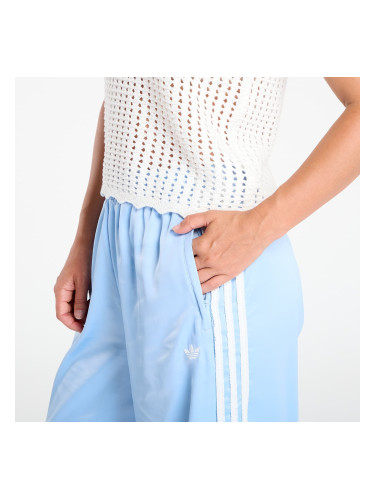 Панталони adidas Originals Satin Wide Leg Tracksuit Bottoms Ruffle 3-Stripes Clear Sky L