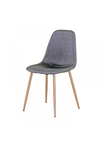 Трапезен стол AM-A-293B сив текстил/сонома крака