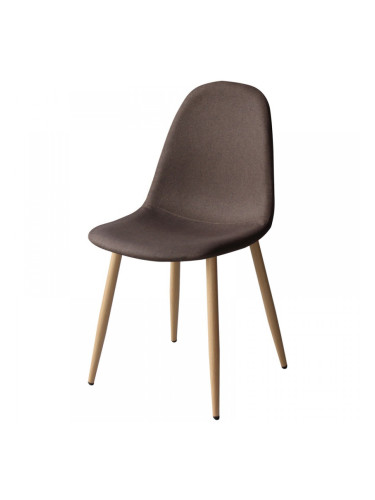 Трапезен стол AM-A-293B кафяв текстил/сонома крака