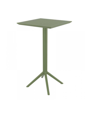 Маса Бар Скай 60/60/110h сгъваема маслено зелена