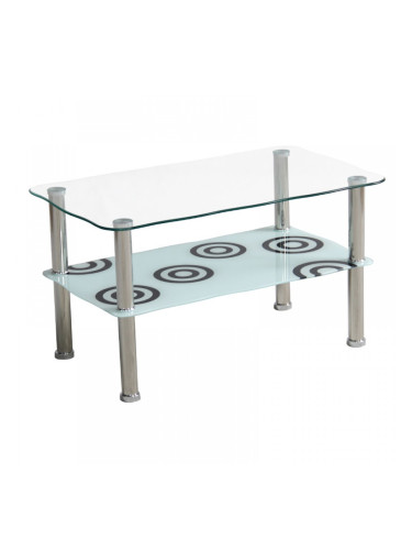 Холна маса AM-B233 75/45/41h с бяло долно стъкло