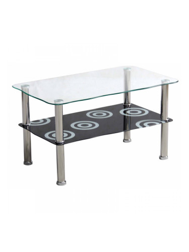 Холна маса AM-B233 75/45/41h с черно долно стъкло