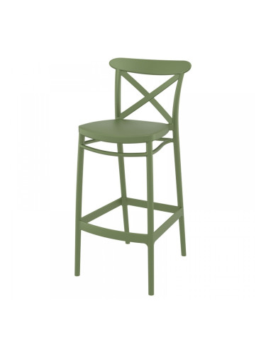 Бар стол Крос маслено зелен