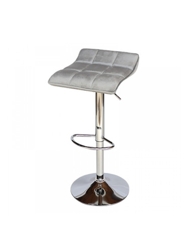 Бар стол Калипсо -5 кадифе светло сив