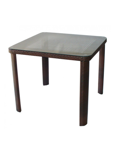 Ратанова маса Т 341-1 90/90/75h кафява