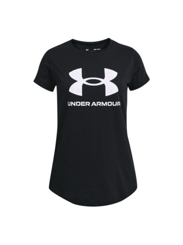 Under Armour LIVE SPORTSTYLE GRAPHIC SS Тениска за момичета, черно, размер L