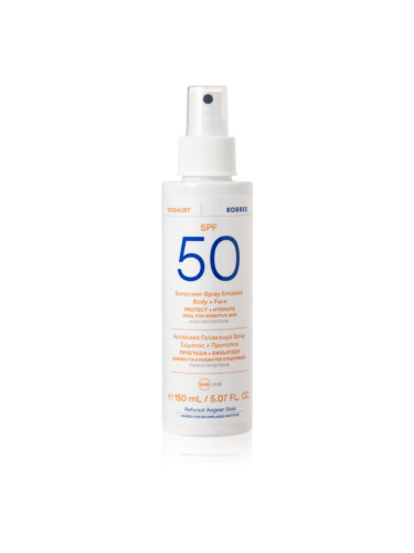 Korres Yoghurt Sunscreen мляко за загар в спрей за лице и тяло SPF 50+ 150 мл.
