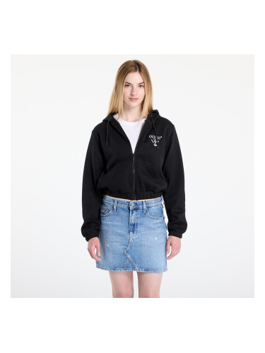 Суитшърт GUESS Roberta Full Zip Crop Sweatshirt Black L