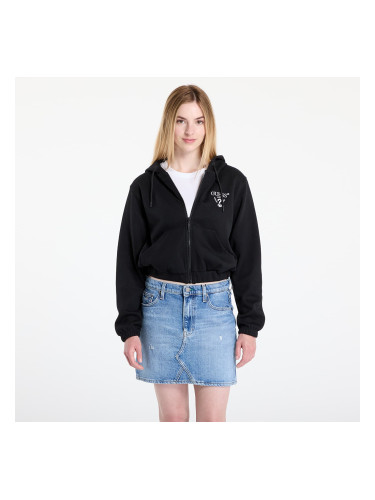Суитшърт GUESS Roberta Full Zip Crop Sweatshirt Black M