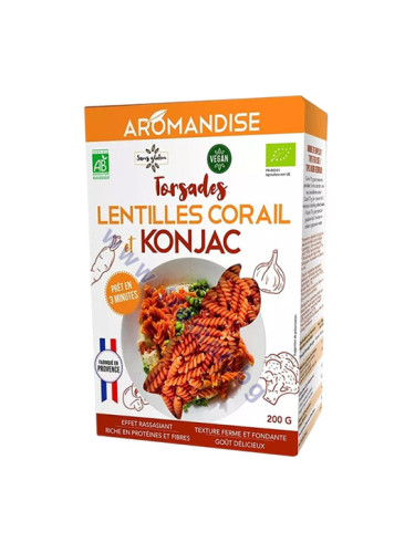 АРОМАНДИСЕ БЕЗГЛУТЕНОВИ ДИЕТИЧНИ СПИРАЛИ ОТ БРАШНО ОТ КОНДЖАК И КОРАЛОВА ЛЕЩА 200 г