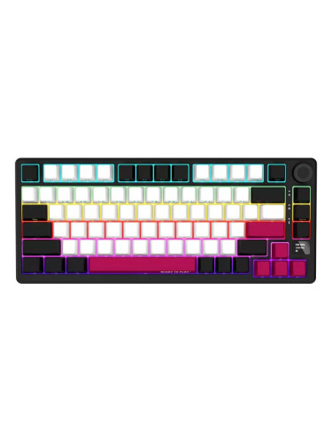  Механична клавиатура Lorgar - KBP7075W, безжична, Linear, RGB, черна/червена