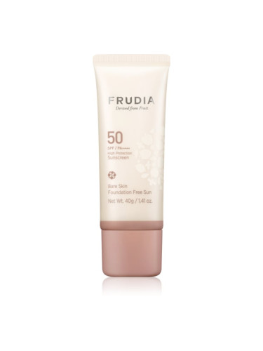 Frudia Sun Bare Skin Foundation минерален защитен флуид за лице да уеднакви цвета на кожата SPF 50 40 гр.
