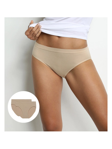 DIM SEAMLESS MAXI BRIEF 2x - Women's Seamless Panties 2 pcs - Nude