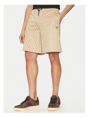 Guess Спортни шорти Z4YD03 FL04Q Бежов Regular Fit