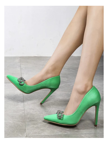 Resti Women's pumps reminiscent of satin with a bow Hefion