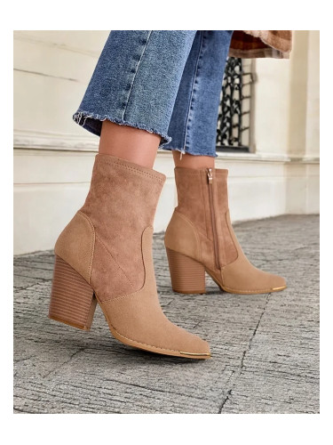 Resti Women's eco-suede ankle boots on a post Gris