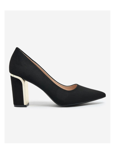 Resti Black women's eco-suede post pumps Afrogosa