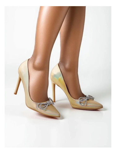 Resti Women's satin-like heels with a bow Hefion