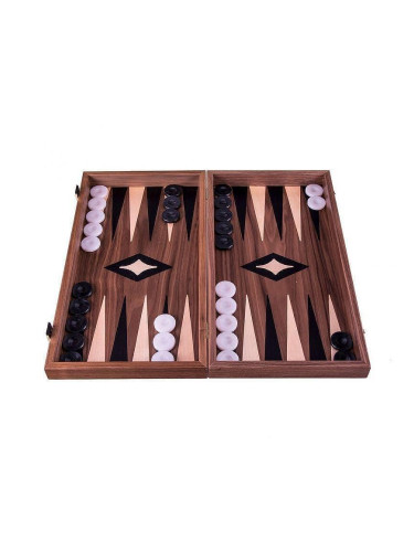 Намален (с производствен дефект)  комплект шах и табла Manopoulos - Орех, 40x38 см