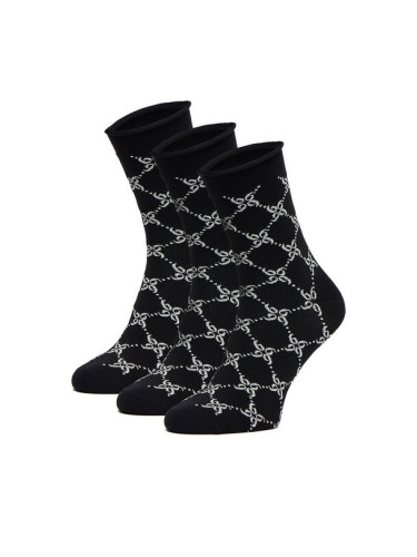 Nine West Дълги чорапи CEO_BR_NW_Silver_01_Z_AW25 (3 PACK) Черен