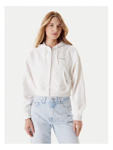 Tommy Jeans Суитшърт Linear DW0DW21163 Екрю Boxy Fit