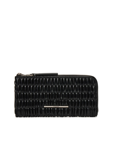 Calvin Klein Портфейл Ruched Long L-Zip LV04K1085G Черен