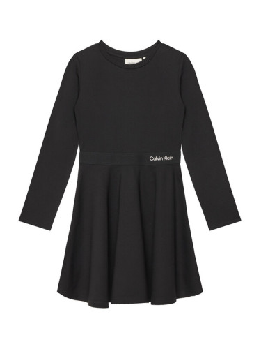 Calvin Klein Jeans Ежедневна рокля Logo Tape IG0IG02666 D Черен Regular Fit