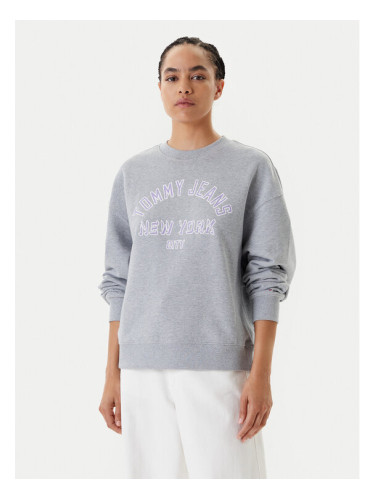 Tommy Jeans Суитшърт Varsity DW0DW21202 Сив Boxy Fit