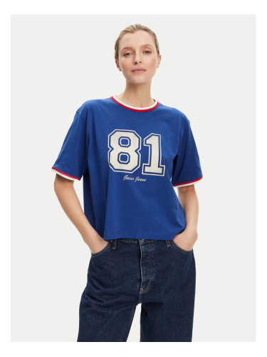 Guess Jeans Тишърт W5YI19 K8HM0 Син Regular Fit