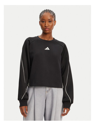 adidas Суитшърт Stadium 3-Stripes JL6996 Черен Loose Fit