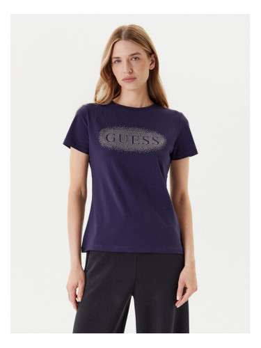 Guess Тишърт V5YI08 J1314 Тъмносин Regular Fit