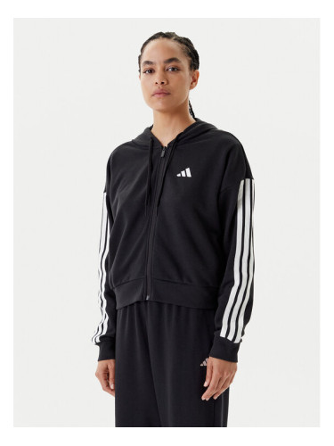 adidas Суитшърт Essentials 3-Stripes JE0052 Черен Regular Fit
