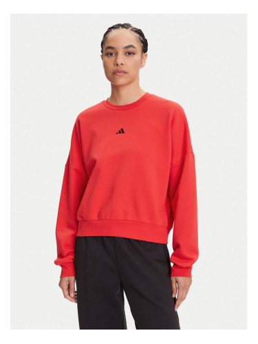 adidas Суитшърт Essentials Small Logo Feelcozy JI6061 Червен Loose Fit
