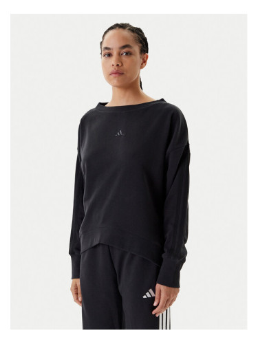 adidas Суитшърт Seasonal Essentials 3-Stripes JM1900 Черен Regular Fit