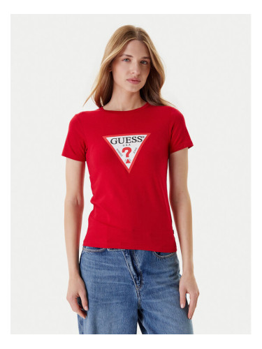 Guess Jeans Тишърт W4YI04 J1314 Червен Slim Fit