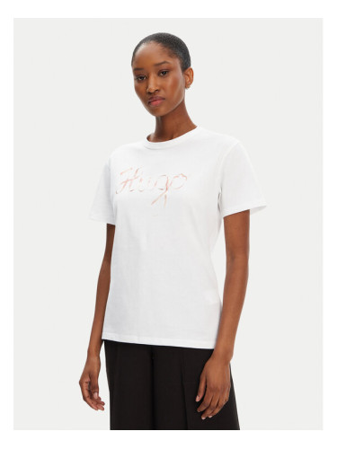 HUGO Тишърт Damacia_5 50544868 Бял Regular Fit
