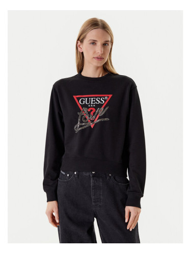Guess Суитшърт W5YQ06 KB681 Черен Regular Fit