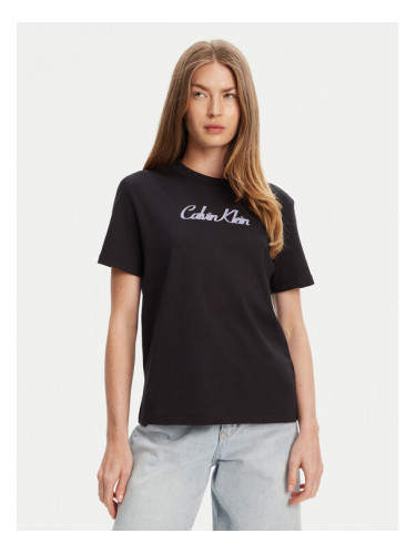 Calvin Klein Jeans Тишърт Classic Logo LV047C854G Черен Regular Fit