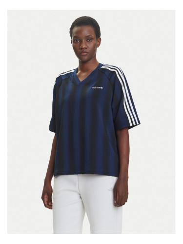 adidas Тишърт Linear JY2854 Тъмносин Oversize