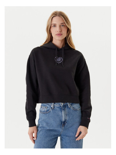 Tommy Jeans Суитшърт Heart DW0DW21408 Черен Relaxed Fit