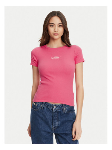 Guess Jeans Тишърт W5YP37 KA0H1 Розов Slim Fit