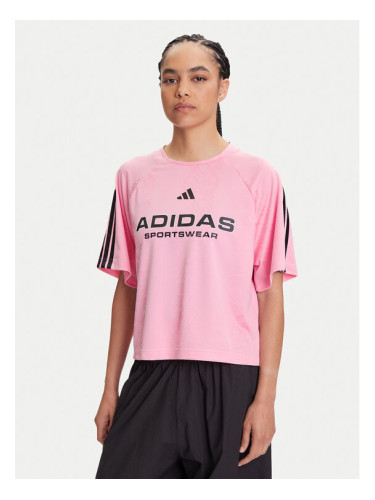 adidas Тишърт Tiro x Common Goal Jacquard JL9213 Розов Loose Fit