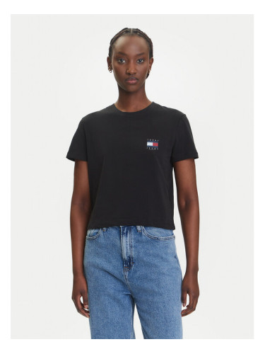 Tommy Jeans Тишърт Flag DW0DW21423 Черен Regular Fit