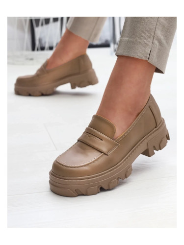 Resti Women's light brown moccasins on a solid sole Desika - Footwear