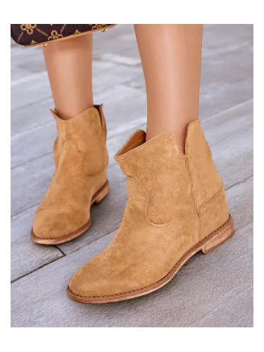 Resti Boots cowboy style on covered wedge Blueston