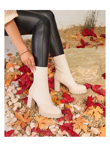 Resti Cream Women's Higher Heel Flexi Booties